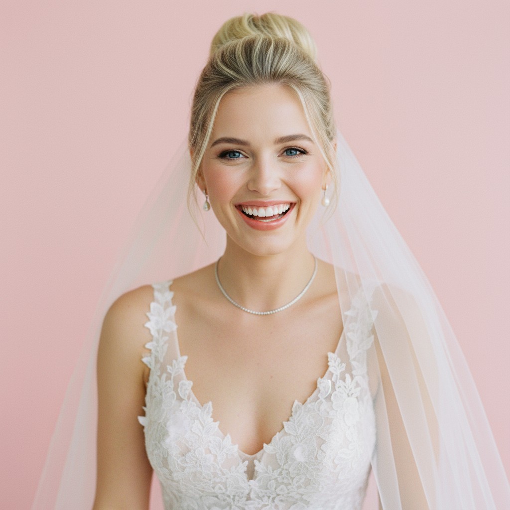 High Bun With Veil Ideas